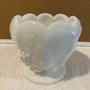 Milk glass Rose Bowl Elegant White Decorative Vase